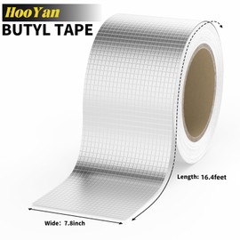 Butyl Tape Waterproof Aluminum Foil Tape for Outdoor Use, Corrosion Resistant, Repair for Metal Roof, RV, Windows (Silver) 7.8in Wide 16.4ft Long (20CM X 5M)