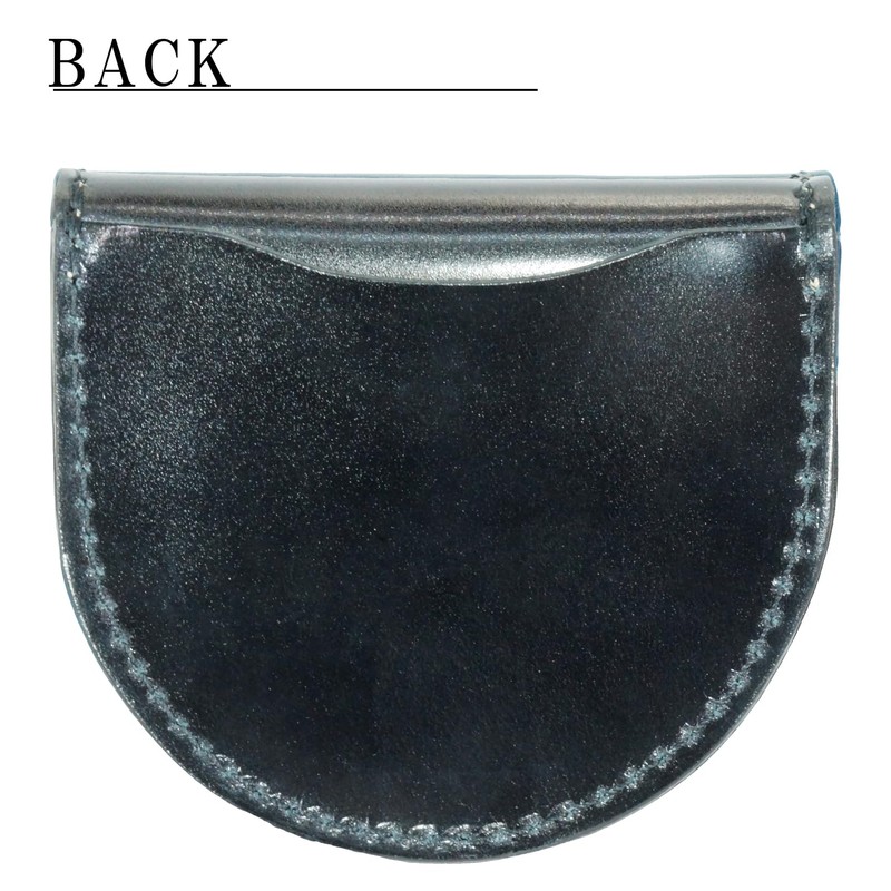 BlissLeather Oil, Cordovan, Genuine Leather Horseshoe-Shaped Coin Case (Interior: Tochigi