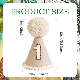 RJFUJP 1st Birthday Hat with Elastic Band, First Birthday Crown Hat for Baby, Concise Cute Birthday Hat Decorations Baby 1st Birthday Party Supplies for Boys Girls