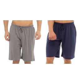 Mens 2 pack of Cotton Sleepwear or Lounge Wear Shorts Navy-Grey 2XL