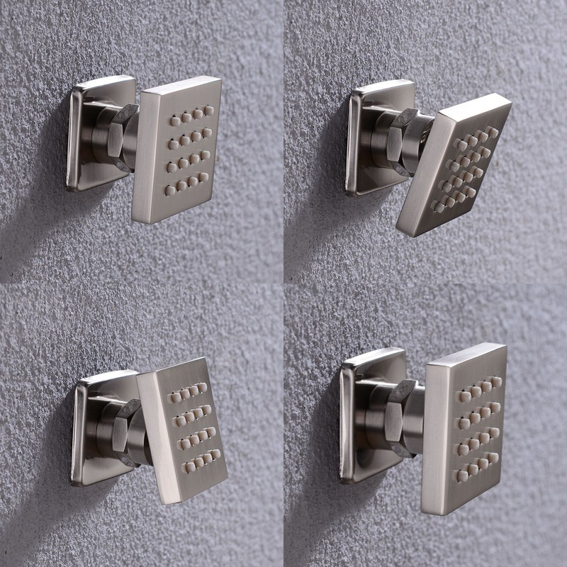 4 pcs Solid Brass Body Spray Shower Jets Adjustable Massage