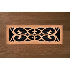 Copper Plated Steel Victorian Register for Floor/Wall Use - 4" x 14"