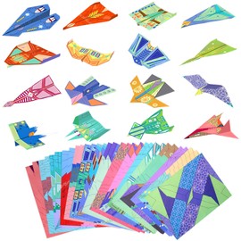 Vodolo Paper Airplane Kits with 16 Classic Designs,32 Sheets Paper Planes Origami Kit for Kids Ages 5-12,Airplane Gifts for Boys and Girls