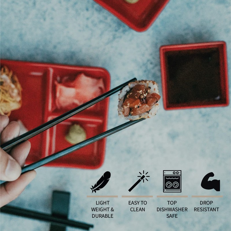 GOLIBER 8 Piece Japanese Style Sushi Plate Dinnerware Set -