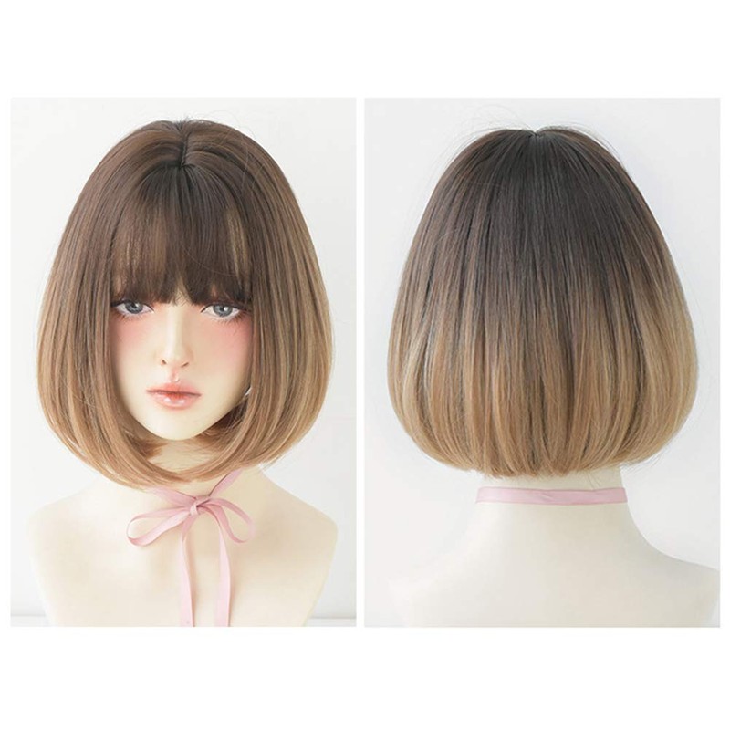 Full Wig, Gradient Wig, Full Wig, Mesh, Bob, Cut, Short,
