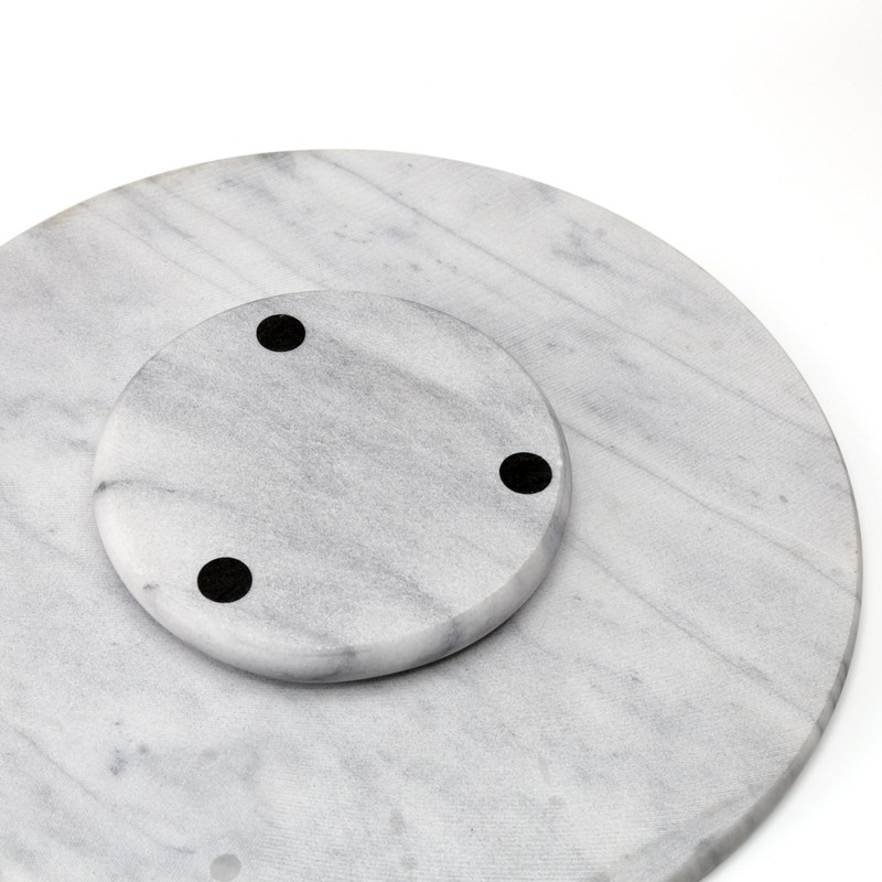 Creative Home Natural Marble Lazy Susan Turntable Rotating Serving Plate