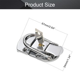 MroMax 2PCS Metal Small Size Suitcase Lock Hasp 2.64" x 1.34" Catch Latch with Keys Silver Tone