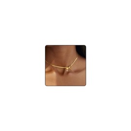 LANWLOSI 2 Pcs Bow Necklaces for Women Dainty Gold Bow Necklace Silver Bowknot Necklace Gold Ribbon Choker Elegant Bow Tie Necklace Bow Charm Necklace Jewelry Accessories