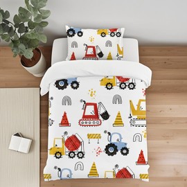 Caregchrisj Toddler Duvet Cover Sets 120 x 150cm Cartoon Print Cot Duvet Cover Set - With Zip Closure And 1 Pillowcase 40 x 60 cm, Soft Breathable Duvet Covers(Cot Bed)
