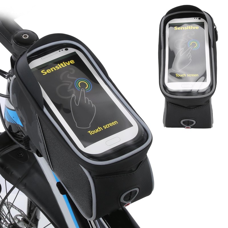 Bike Front Frame Bag Waterproof TPU Sensitive Touch Screen Top