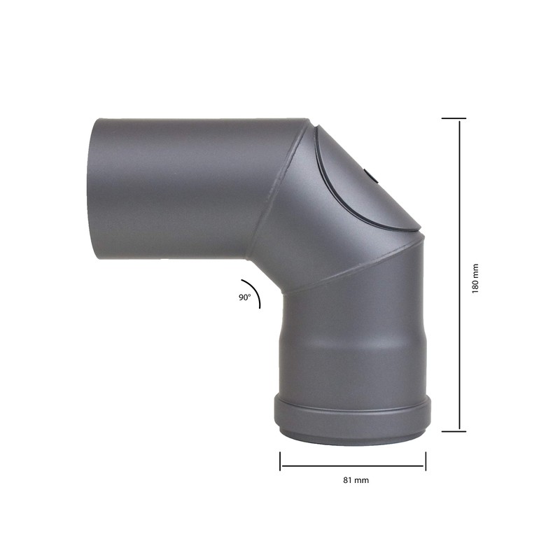 LANZZAS Pellet Pipe Bend 90° 2x Angled Diameter 80 mm