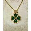 Loves Women's Necklace, Popular, Four Leaf Clover, Natural Stone, Jade,