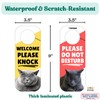 Do Not Disturb Door Knob Hanger Sign Cute Cat Pet