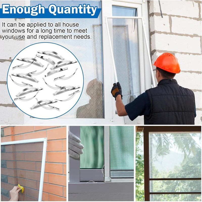 POFET 60PCS Window Screen Sprinig Clip Corner Mount Flat Window