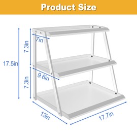 Snack Rack, 3 Tier Snack Display Rack Metal Candy Display Stand for Countertop, Multi-Functional Counter for Pantry Office Store Bedroom Retail Display Stand for Candy Chip Cupcake Cotton (White)