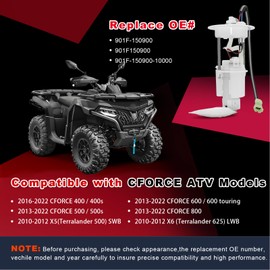 901F-150900 Fuel Pump Assembly Compatible with CF-moto CFORCE 400 500 600 Touring 400s 500s X5 X6 Quads ATV 2010-2022, Fits for CFORCE 800, Replace OE# 901F150900 901F-150900-10000