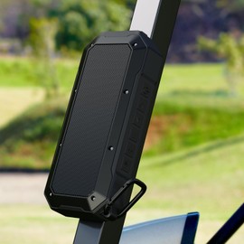 ShellHome Jobsite Speaker, Magnetic Portable Bluetooth Golf Speaker, Wireless Speaker Hands-Free Calls, 30H Battery Stereo Sound TWS for Golf Accessories Golf Gifts, Camping, Outdoor, (Black)