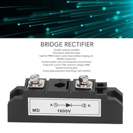 LOCADENCE 100A 1600V Bridge Rectifier, 2 Terminal Single Phase High Heat Dissipation Full Waves Diode Module, Rectifier Diode Electronic Components for PWM Inverter Current Input, Battery Charging
