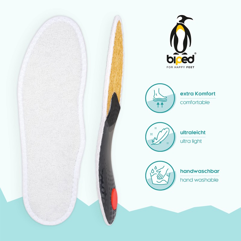biped Premium Summer Footbed, Anatomically Shaped Barefoot Inlay with Soft