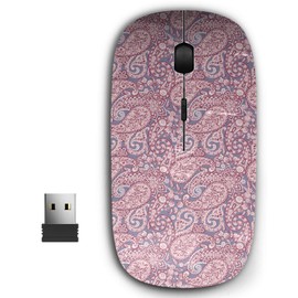 KAWAMOUSE 2.4G Ergonomic Portable USB Wireless Mouse for PC, Laptop, Computer, Notebook with Nano Receiver (Paisley Batik)
