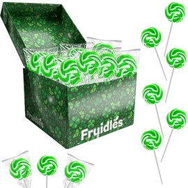 Fruidles St. Patrick's Day Swirl Lollipops, Party Favor Box, Individually Wrapped (12-Pack)