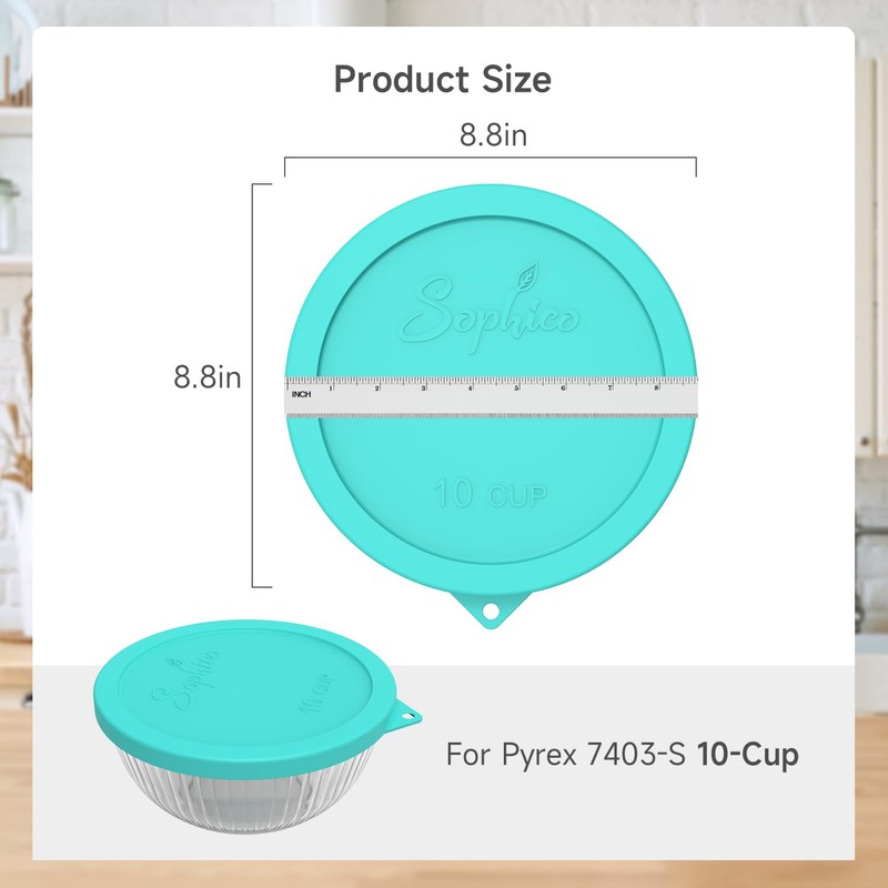 SOPHICO Silicone Replacement Lids for Pyrex Sculpted Glass & Tinted