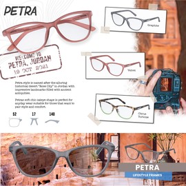 Croakies Petra Photochromic Progressive Eyewear | UV400 Sunglass for Outdoor | Bluelight Eyeglass for HEV Devices | Bundle