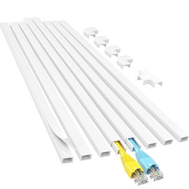 Yecaye Canaletas para Cables Pared de 2.88 m, Cubre Cables Ocultador para Pared, Kit de Organización de Cable Fácil de Instalar para 2 Cable Pequeños,