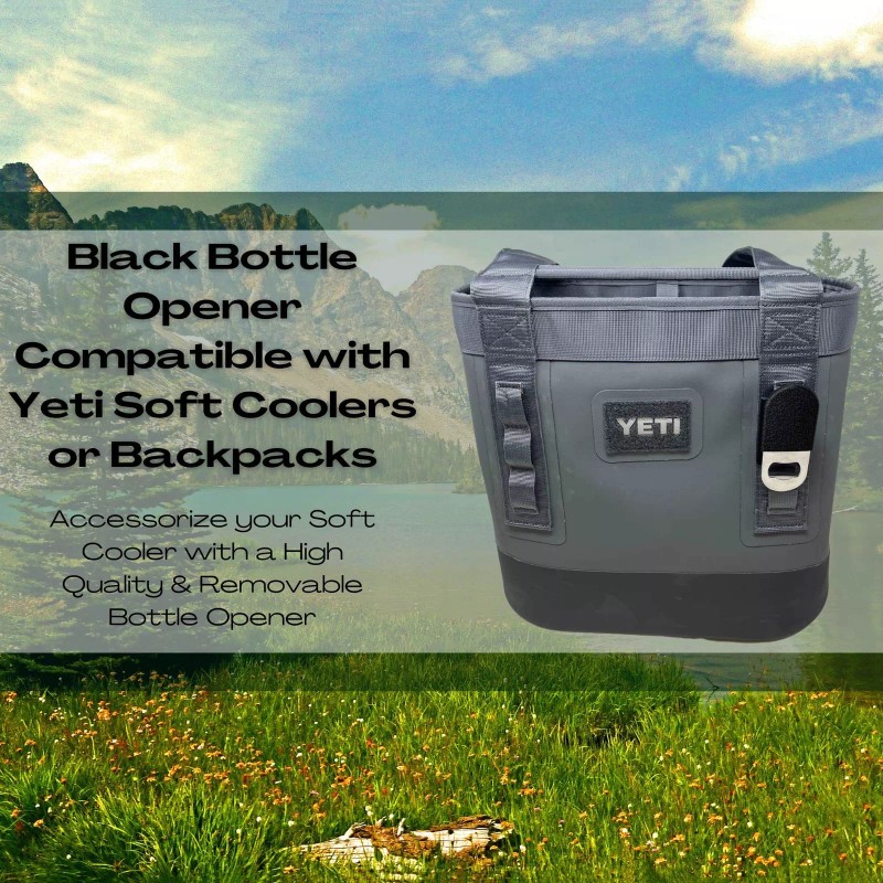 Chatelet Manufacturing Black Bottle Opener Attachment Compatible with Soft Yeti