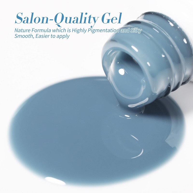 Born Pretty Jelly Blue Gel Nail Polish Set Sheer Transparent