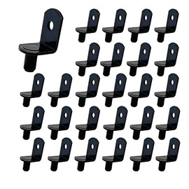 50 Pack Shelf Support Pegs, 6mm Metal Nickel L-Shaped Support Pegs with Hole, Cabinet Support Pins for Furniture Shelves Bracket, Black