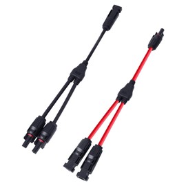 Solar Cable Y Splitter Plug Solar Solar Panel Cable Male Female MMF and FFM Connector, 4 mm² Solar Cable Y Splitter, Y Plug Photovoltaic Cable Y Plug, 1 Pair
