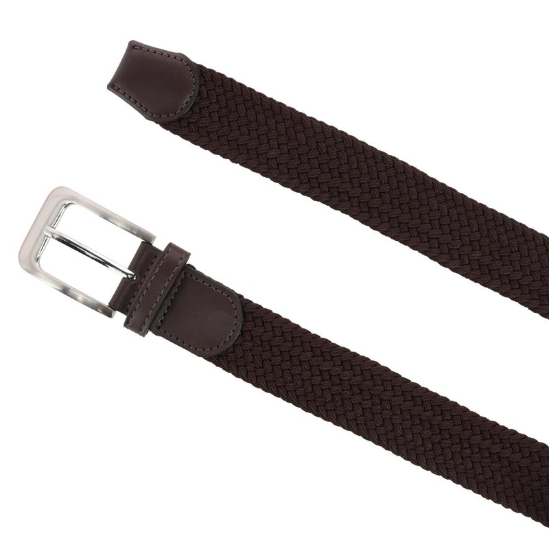 CTM® Men's Elastic Braided Stretch Belt with Silver Buckle, M