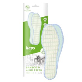Kaps Insoles Bamboo & Alum Fresh - Bamboo Fiber, Activated Carbon and Natural Potassium Alum (42 EUR / 8 UK Men)