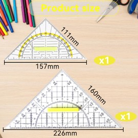 BinXiaoQin Set of 2 small set of geo triangles, flexible set square, large, d'Alene to