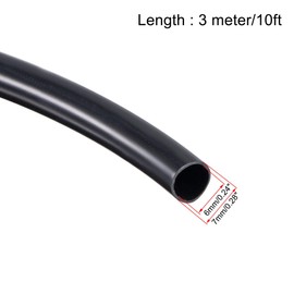 sourcing map Black PVC Tube Wire Harness Tubing, 1/4-inch(6mm) ID 10ft Sleeve for Wire Sheathing Wire Protection
