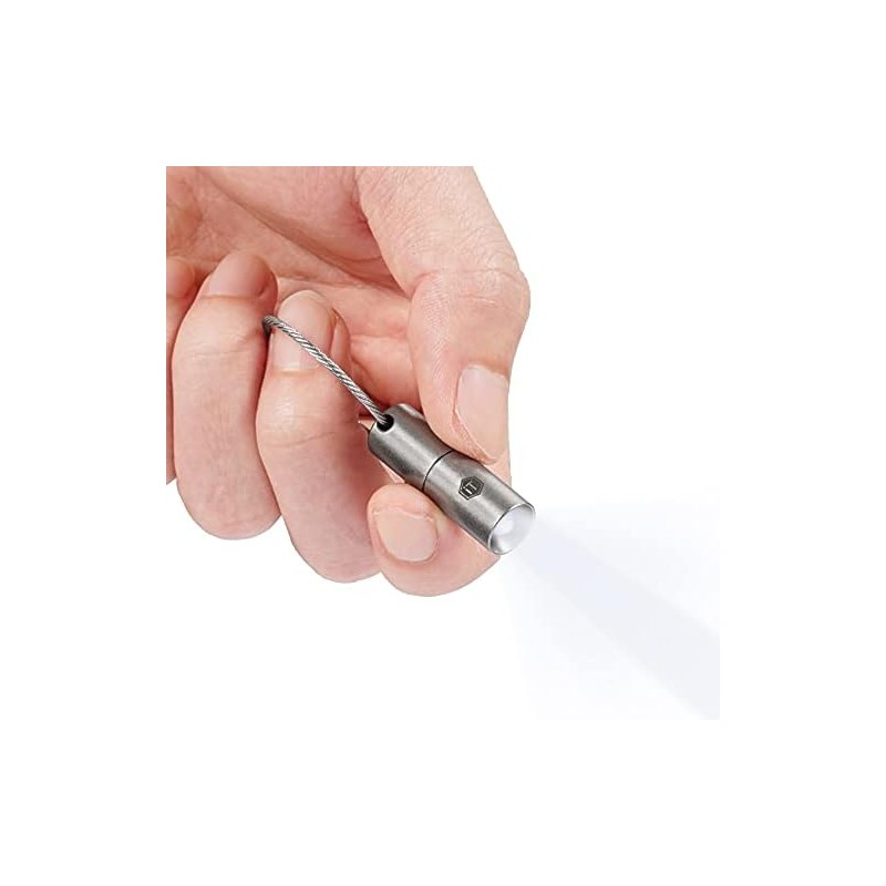 KeyUnity Titanium Mini LED Flashlight Keychain, Waterproof Torch for Camping,