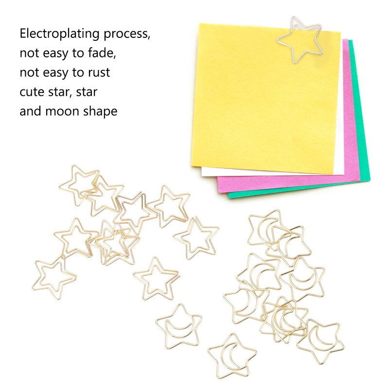 100 Pcs Paper Clips Portable Small Anti Slip Cute Star
