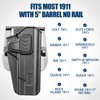 GUN & FLOWER OWB Holster Fit 1911 Colt-Elite Force-Kimber-Springfield-RIA-S&W-Ruger-Taurus-Rock Island