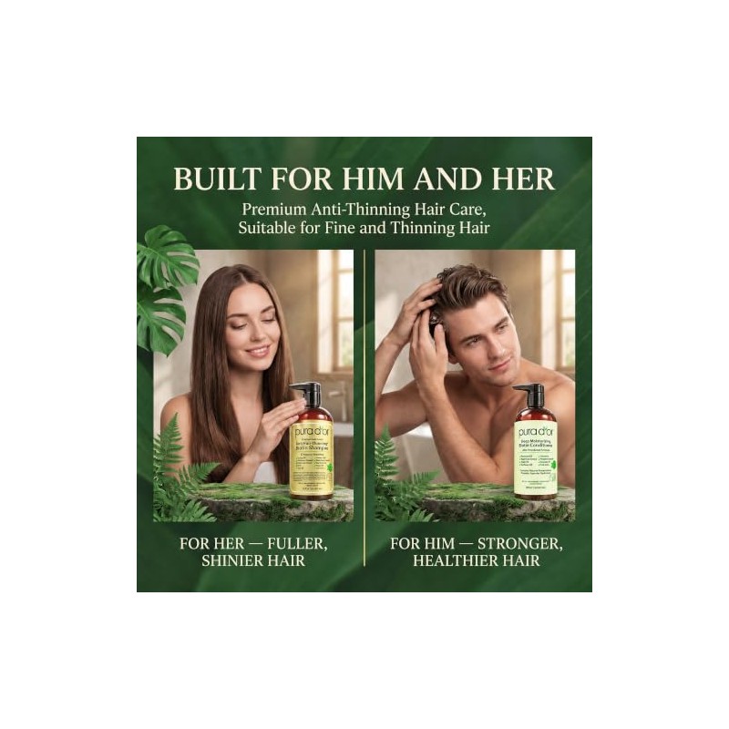 PURA DOR Gold Label Anti-Thinning Deep Moisturizing Therapy Shampoo Conditioner