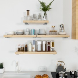 Hidden L Floating Shelf Brackets 10 Inch, 6 Pack Heavy Duty Shelf Brackets Industrial Wall Mounted with Modern Iron Finish