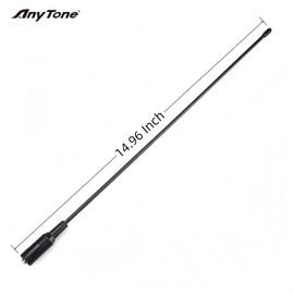 AnyTone 771 High Gain Ham Radio Antenna, 14.96-Inch SMA-Female Whip Antenna, VHF/UHF Radio for Outdoor, Field, Work, Emergency Use, Compatible Other Radios with The Same Interface