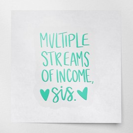 Decal Stickers of Boss Babe Multiple Streams of Income Sis (Mint) (Set of 2) Luxury Weatherproof Vinyl Decal Stickers for Laptop Desktop Smartphone Car Dirt Bike Wall - BICVER10j2382MI