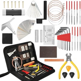 RuiJOTWAT 54 Pieces Guitar Repairing Maintenance Tool Kit, Guitar Repair Tools Setup Kit with Carrying Case, Guitar Cleaning Care Accessories for All String Instruments Luthier Tools