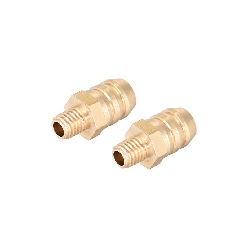 sourcing map Brass Metric Barb Connector Hose Nozzle 8mm x