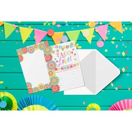 Fiesta Bridal Shower Invitations, Taco Bout Love, 20 Invitations and Envelopes
