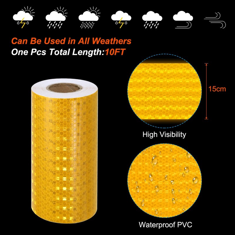 PATIKIL Reflective Tape, 6 Inch x 33 FT Waterproof Adhesive