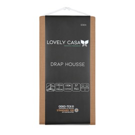 Lovely Casa - Fitted Sheet - Size 140 x 190 cm, Large Fitted Height 30 cm, 100% Cotton, Oeko-Tex Certified - Curry Colour - Eden Model - Bedding for Home - Soft and Comfortable for Cuddly Nest