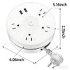 Kasoyo Retractable Power Strip with USB Ports - 4 AC