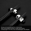 5 Pairs Panda Metal Chopsticks with Holder, Reusable Black Chinese